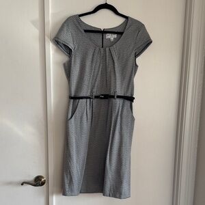 Karin Stevens Black and White Midi Dress